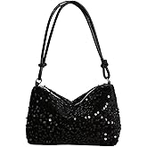 MakeMeChic Women's Sparkly Sequin Crossbody Purse Evening Clutch Handbag Bag Knot Zipper Y2k Purse Bag