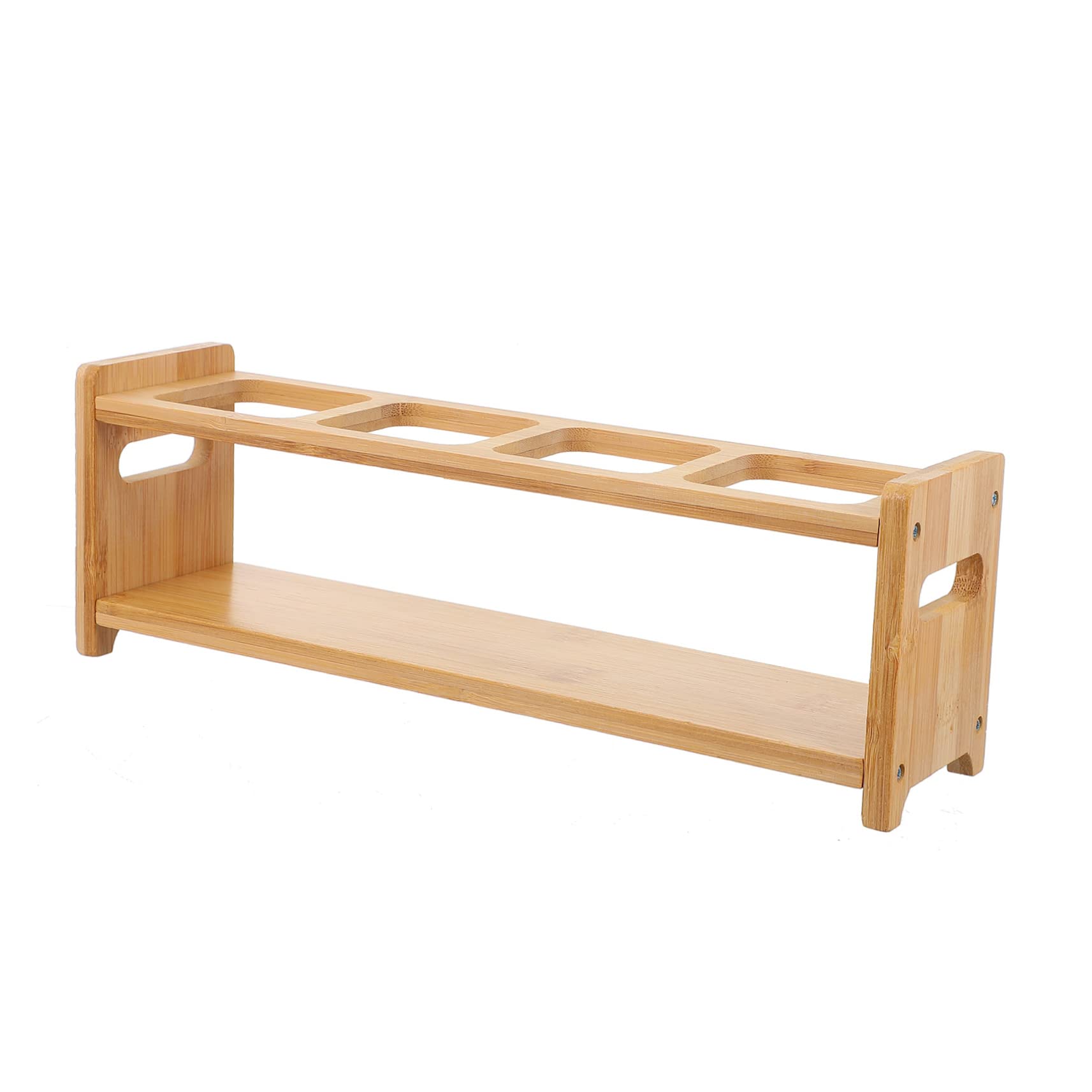 LABRIMP Wooden Seasoning Bottle Rack Multi-functional Kitchen Storage Holder for Condiments and Utensils Sturdy Space-saving Design Convenient Carry Handles for Organizing Oil and Vinegar