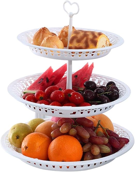 Amazon Com 3 Tier Dessert Stand Fruit Plate White Creative