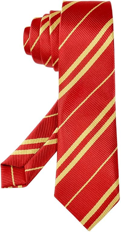 Aomig Wizard School Tie Red Striped Cosmetic Tie for Party Costume