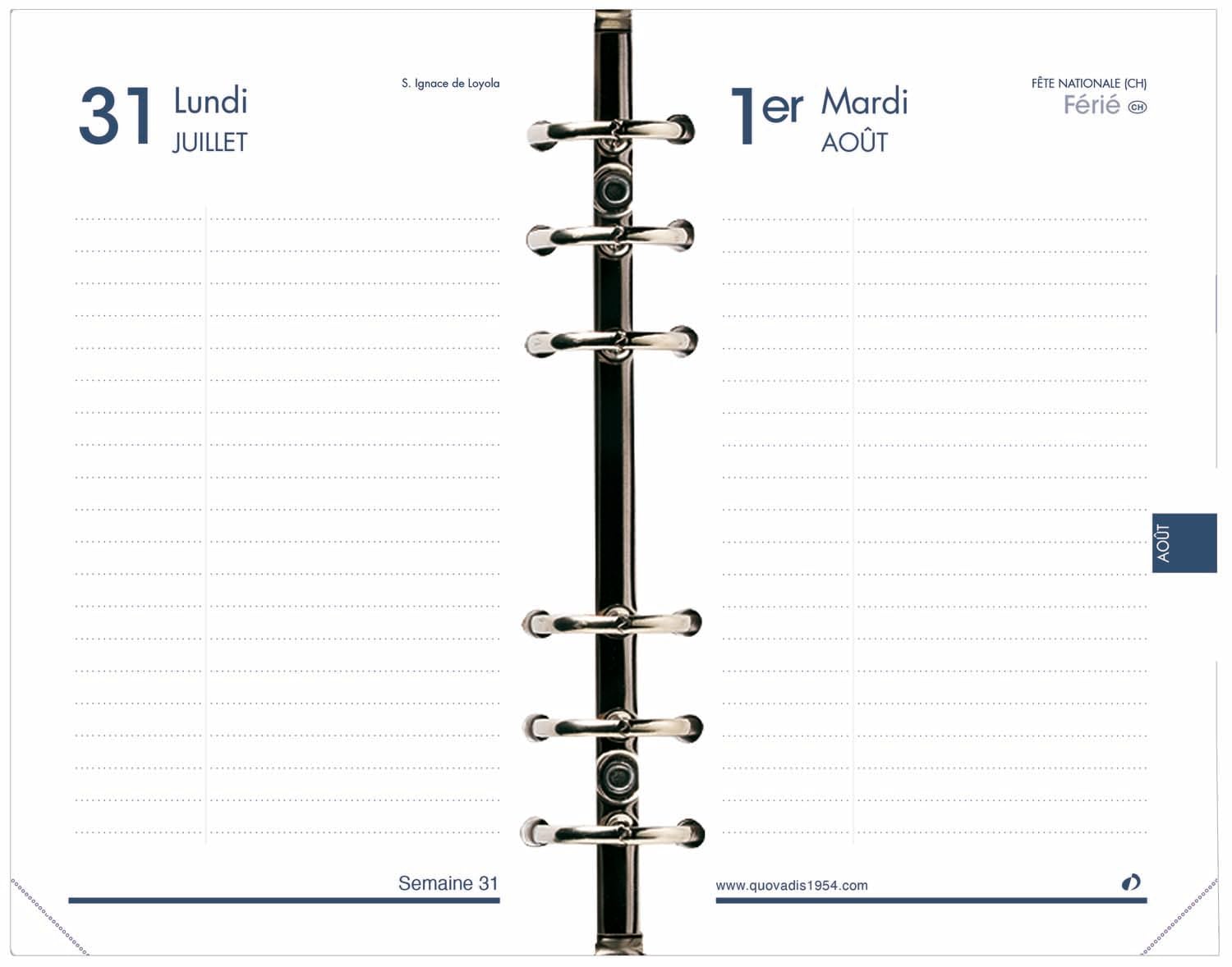 Quo Vadis Timer 17 Refill 252004q 1JP Daily Pocket Organiser 10 x 17 cm Year 2018-2019