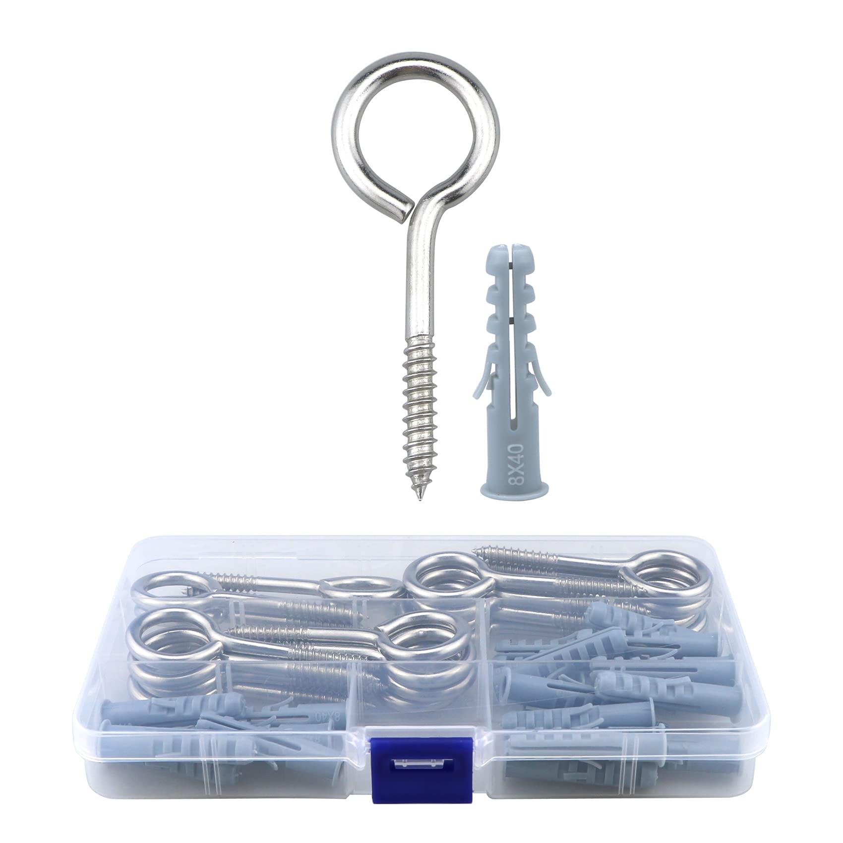 Eye Screws Metal Hooks, 304 Stainless Steel Heavy Duty Eyelet Eye Bolts Kit, Used For Fastening And Fixing Wood, Garden And Indoor And Outdoor Use(M4/M5/M6) (M5*70)