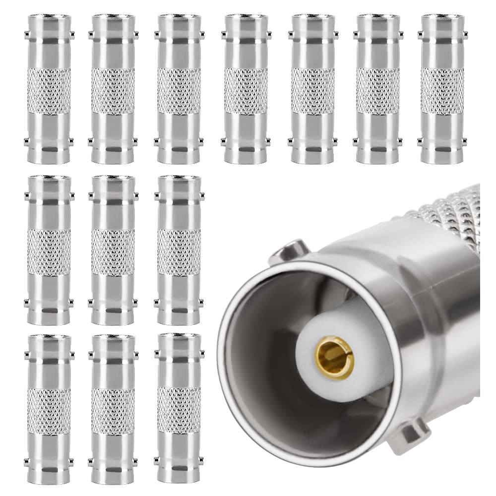 KUOQIY 13 PCS BNC Female to Female Coupler Adapter for CCTV Camera Video SDI/BNC Cable, for CCTV Video Security Camera, Silver — image 1