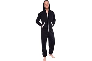 Ross Michaels Men's Hooded Jumpsuit - Zip Up One Piece Pajamas