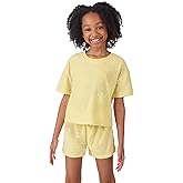 Saint Eve Kids Girls 2 Piece Summer Outfits - Cute, Soft, Lightweight Terry T Shirt and Shorts Set for Girls