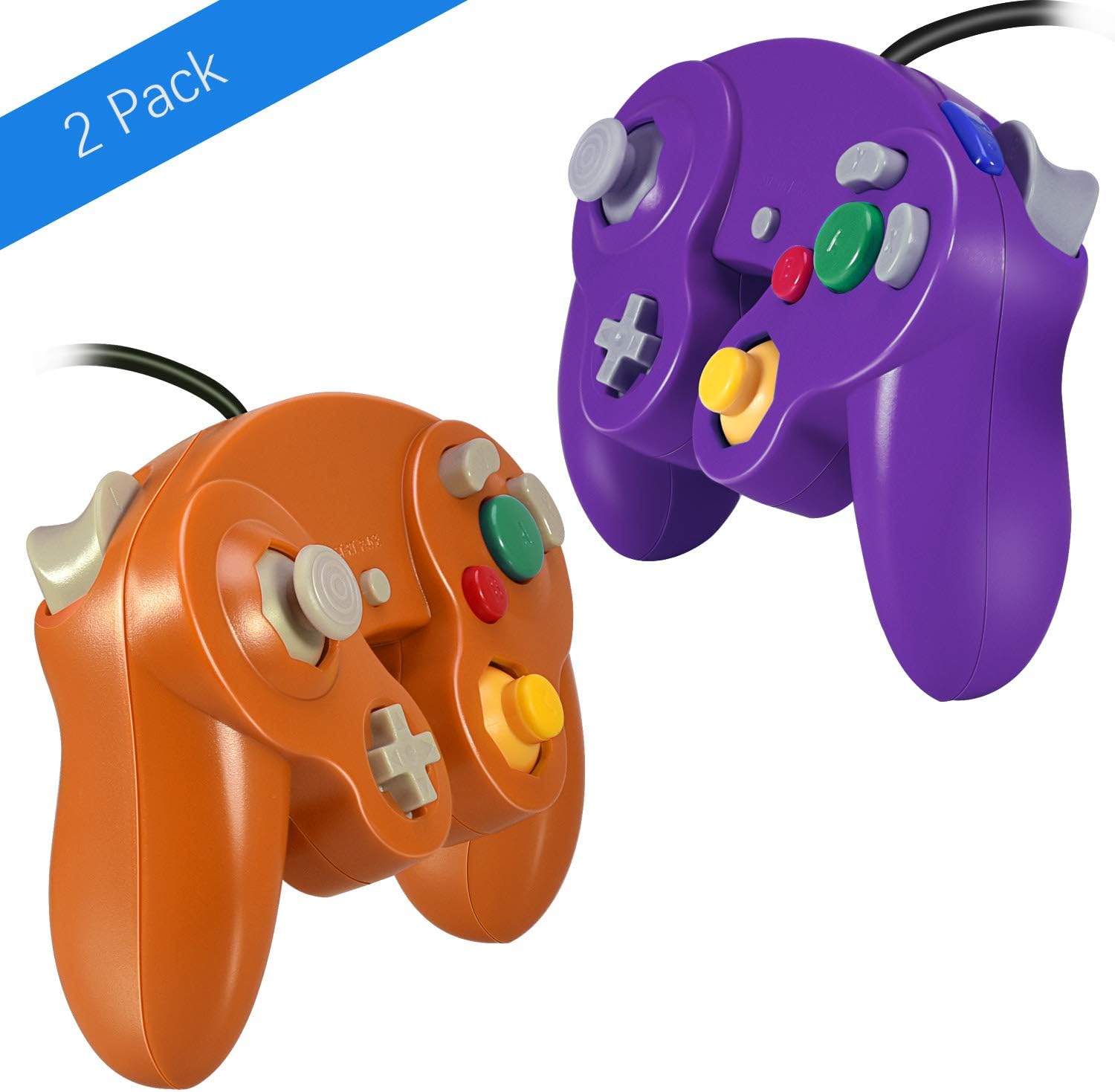 Gamecube Controller, VOYEE Wired Game Cube Gamepads 2 Pack for Nintendo Gamecube & Wii Console (Purple & Orange): Computers & Accessories