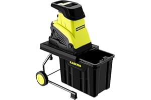 PHLEX PRO Garden Wood Chipper, 15-Amp Electric Brushless Wood Chipper with 10 Gallon Collecting Bin, for Garden, Lawn, Yard (Garden Green)