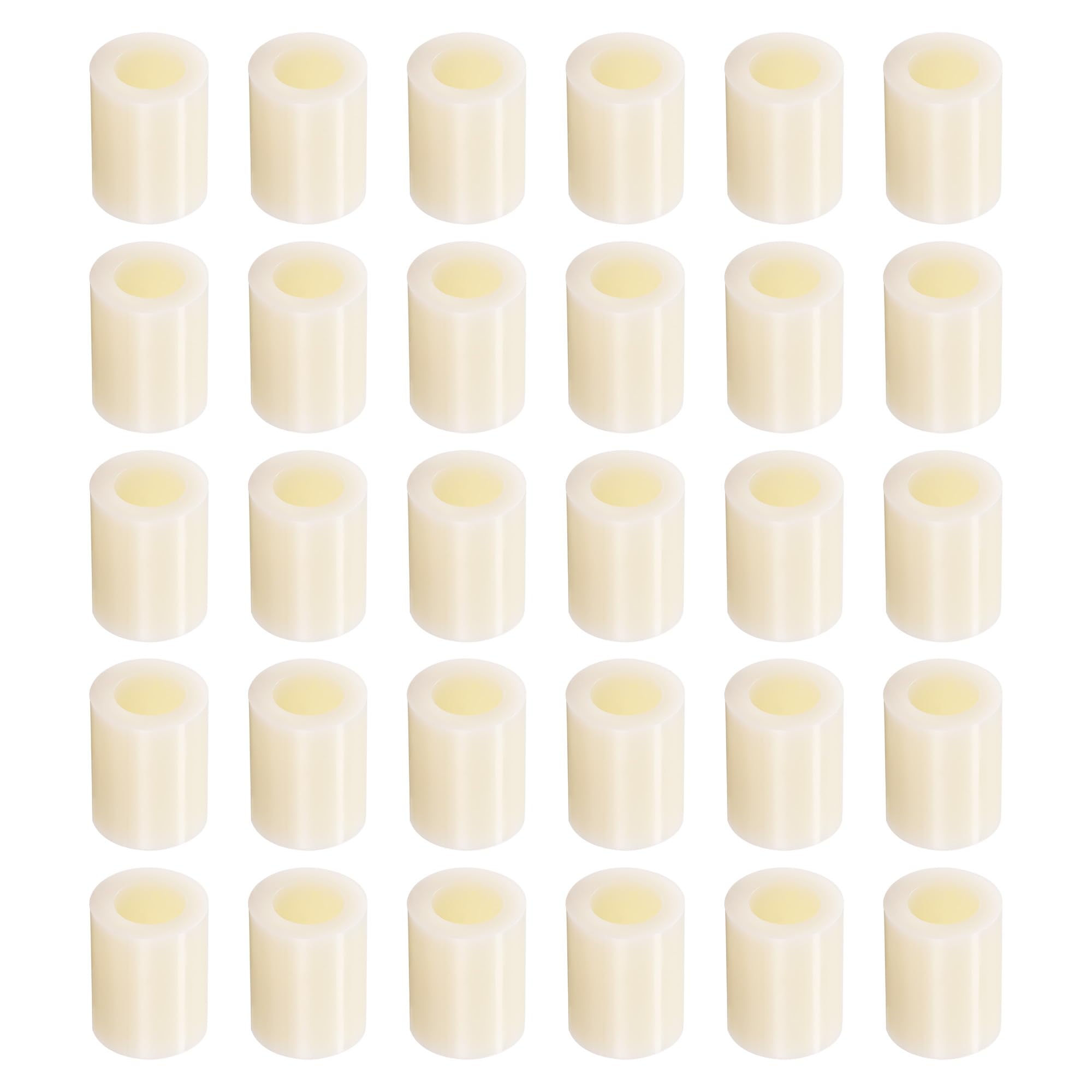 YOKIVE 50 Pcs Spacer Washer, ABS Round Straight Spacer for M8 Screws | Prevent Joint Deformation, Great for Robot, Drone (Beige, ID 8.2mm OD 14mm L 18mm)