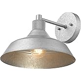 GLOBE Electric 44840 Sutton Outdoor/Indoor Wall Sconce, Galvanized Metal, Textured Socket Detail, Bulb Not Included