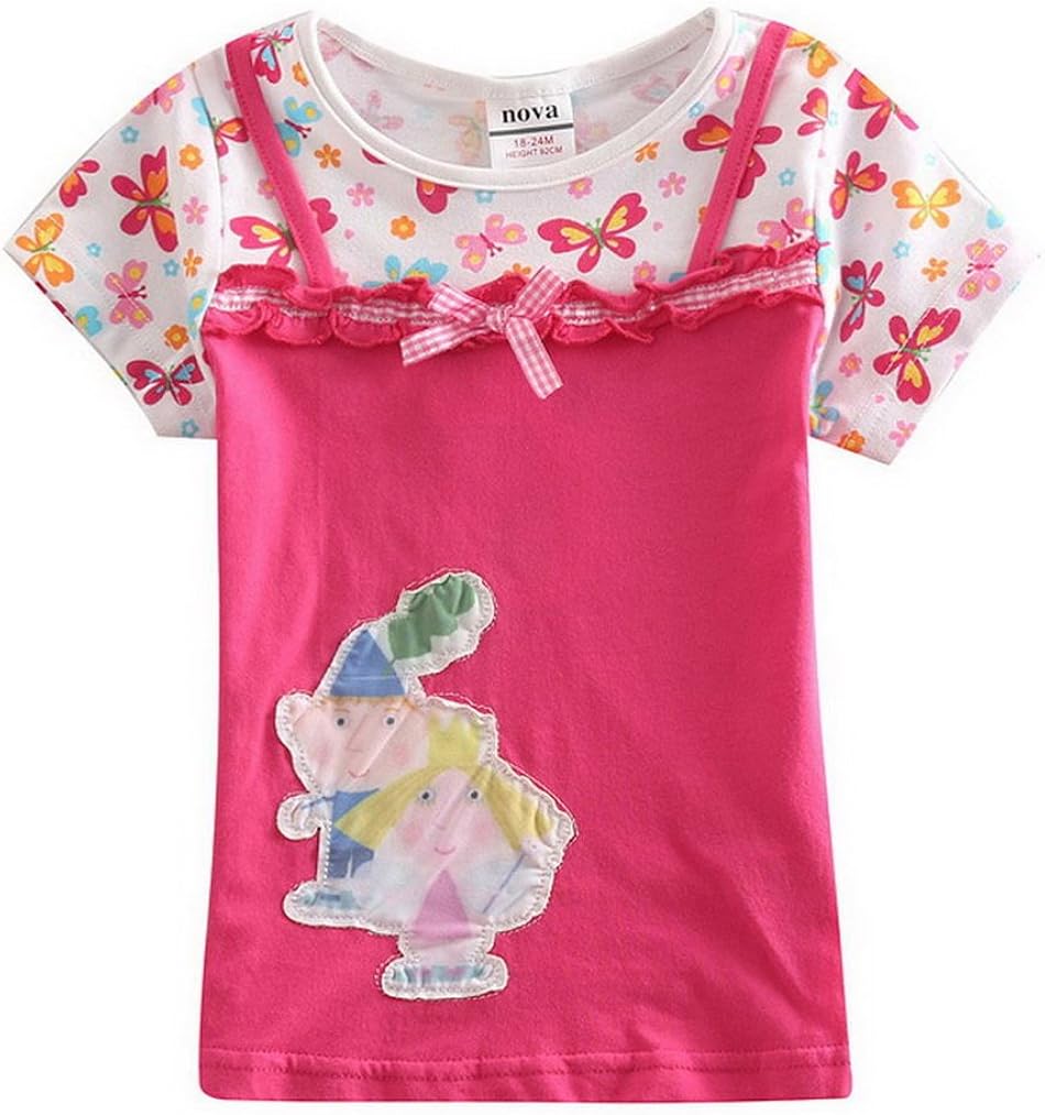Little Girls Summer Short Sleeve FaketwoPieces Pure