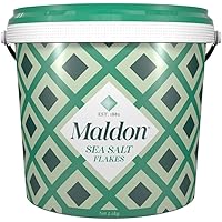 Maldon Salt, Sea Salt Flakes, 3.1 lb, Bulk Tub, Kosher, Natural, Handcrafted, Gourmet, Pyramid Crystals