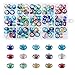 Pandahall 100pcs Glass European Beads Faceted Large Hole Spacer Snake Chains Slide Charms Big Beads for Earring Necklace Bracelet Jewelry Making with Brass Silver Core Mixed Color 14x9mm Hole: 5mm