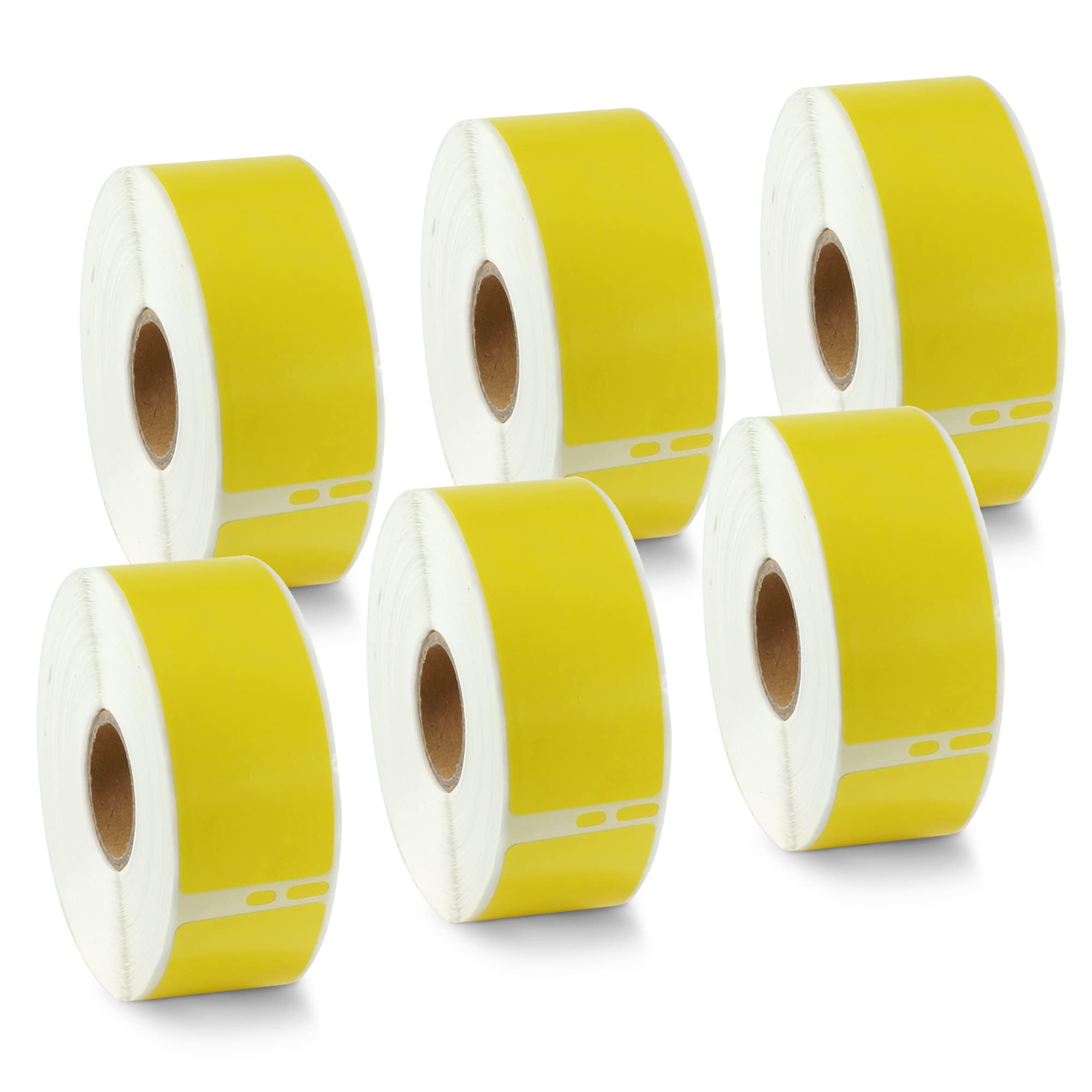 BETCKEY - 6 Rolls Yellow Standard Address Labels Compatible with DYMO 99010(S0722370), 28mm x 89mm, 2100 Colored Labels Compatible with DYMO LabelWriter 450, 4XL, NOT Fit 550 or 5XL