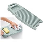 Cansybil Non-Slip Laundry Washing Board, Household Washboard, Hand Wash Board, Manual Wash Clothes Laundry Pad Scrubbing Board for Household(15.7x8.07x1.06inches) (E-Light Blue)