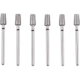 MZCMSL 6pcs Tapered Barrel Cuticle Drill Bits, Pro Diamond Nail Bits for Salon Manicure, 3/32 Shank efile Bit(Medium)