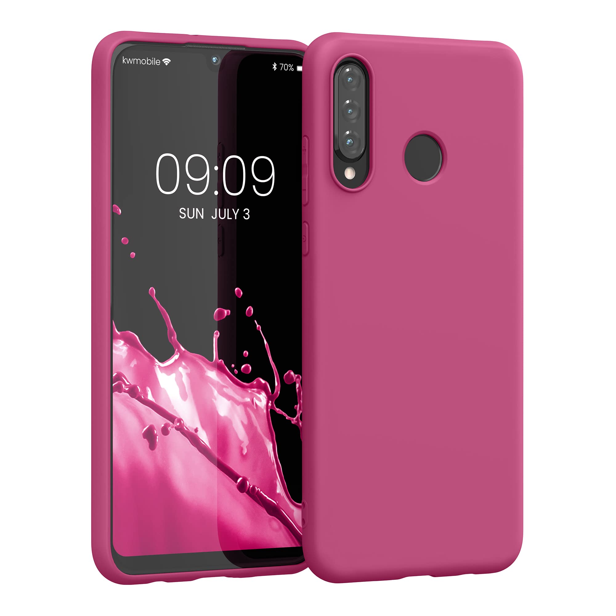 kwmobile Case for Huawei P30 Lite Case - Soft Cover - Shockproof TPU Material - Wireless Charging - Raspberry Pink — image 1
