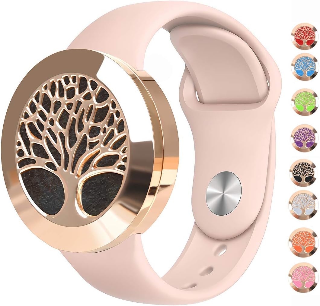 DDRPLING Aromatherapy Bracelet Essential Oil Diffuser, Silicone Band Women Wrist with 8pcs Washable Pads Gifts for Women Mother
