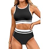 Yonique Women Sport Bikini Set for Teen Juniors Two Piece Swimsuit High Waisted Bathing Suit