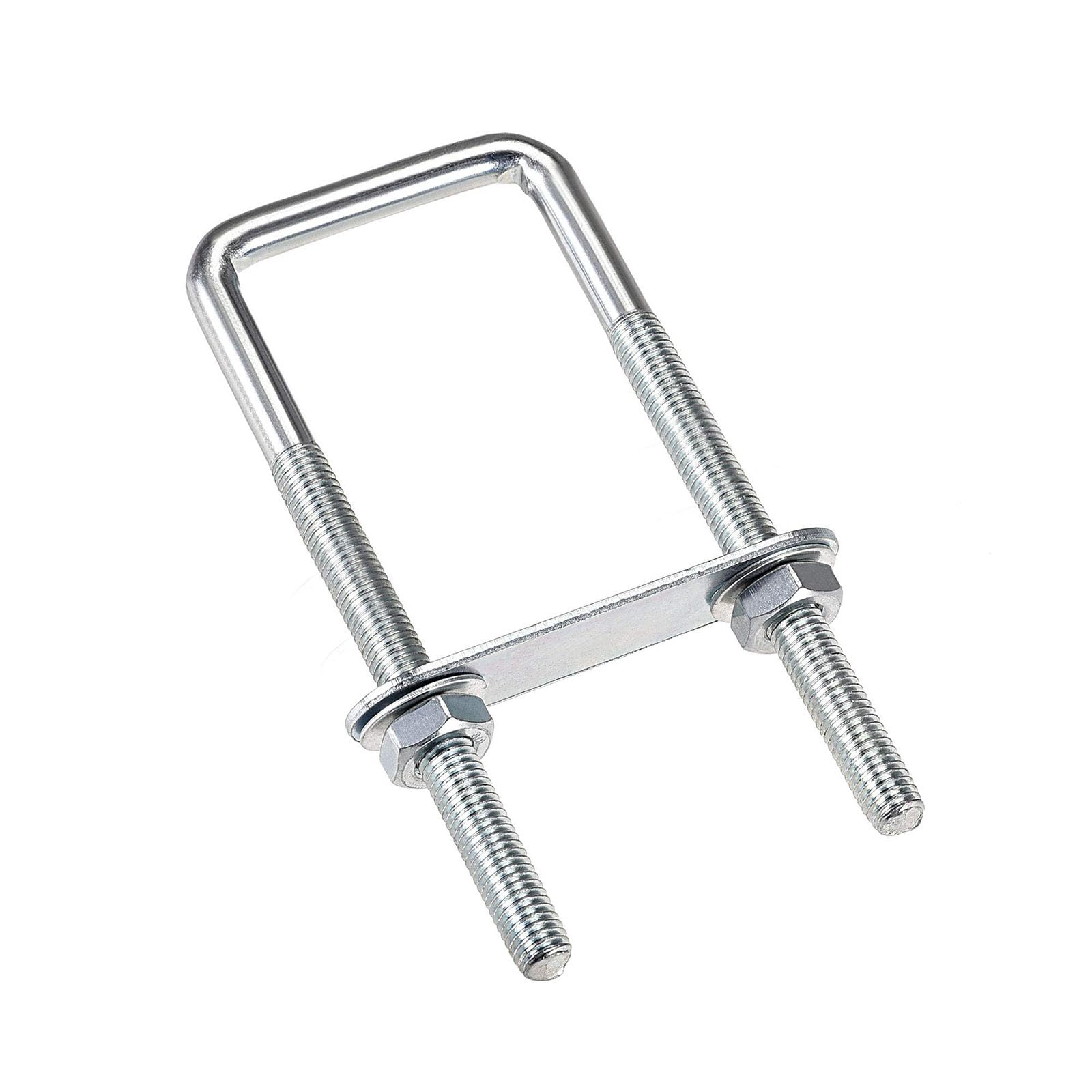 TA-VIGOR 2 sets M8 Square U-Bolts, 40mm Inner Width 120mm Length Steel U-Bolts with Nut, Plate, Washer for Attaching Piping Conduit Cable Tube Brackets Boat Trailer