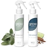 Grow Fragrance Certified Non Toxic, 100% Plant Based Fabric and Room Air Freshener Spray. Made with All Natural Essential Oils (Woodland Sage &amp; Pacific Driftwood 2 pack) 2 x 5oz