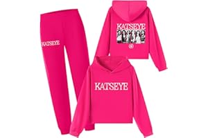 Girls Kats_Eye Hoodie Set Kids Hooded&Pant Music Album Kats_Eye Merch Sweatshirt Casual Long Sleeve Suit for 3-15 Years