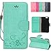 ACO-UINT iPhone 6s Wallet Case,iPhone 6 Wallet Case,Vintage Emboss Flower Wallet PU Leather Case,Folio Flip Cover Strap Case for iPhone 6/6s Green