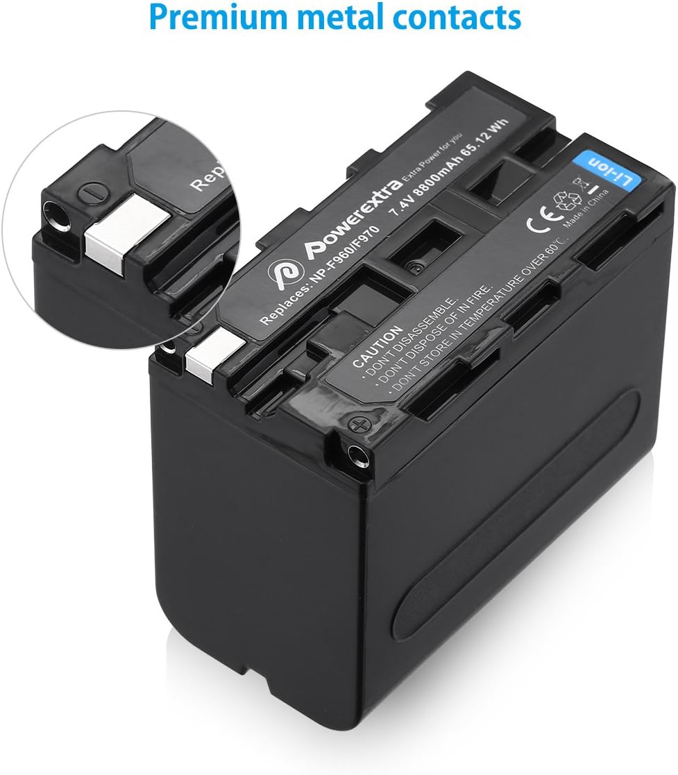 Powerextra 2 Pack Replacement Sony NP-F970 Battery Compatible with Sony DCR-VX2100, DSR-PD150, DSR-PD170, FDR-AX1, HDR-AX2000, HDR-FX1, HDR-FX7, HDR-FX1000, HVL-LBPB, HVR-HD1000U, HVR-V1U, HVR-Z1P : Home Audio & Theater