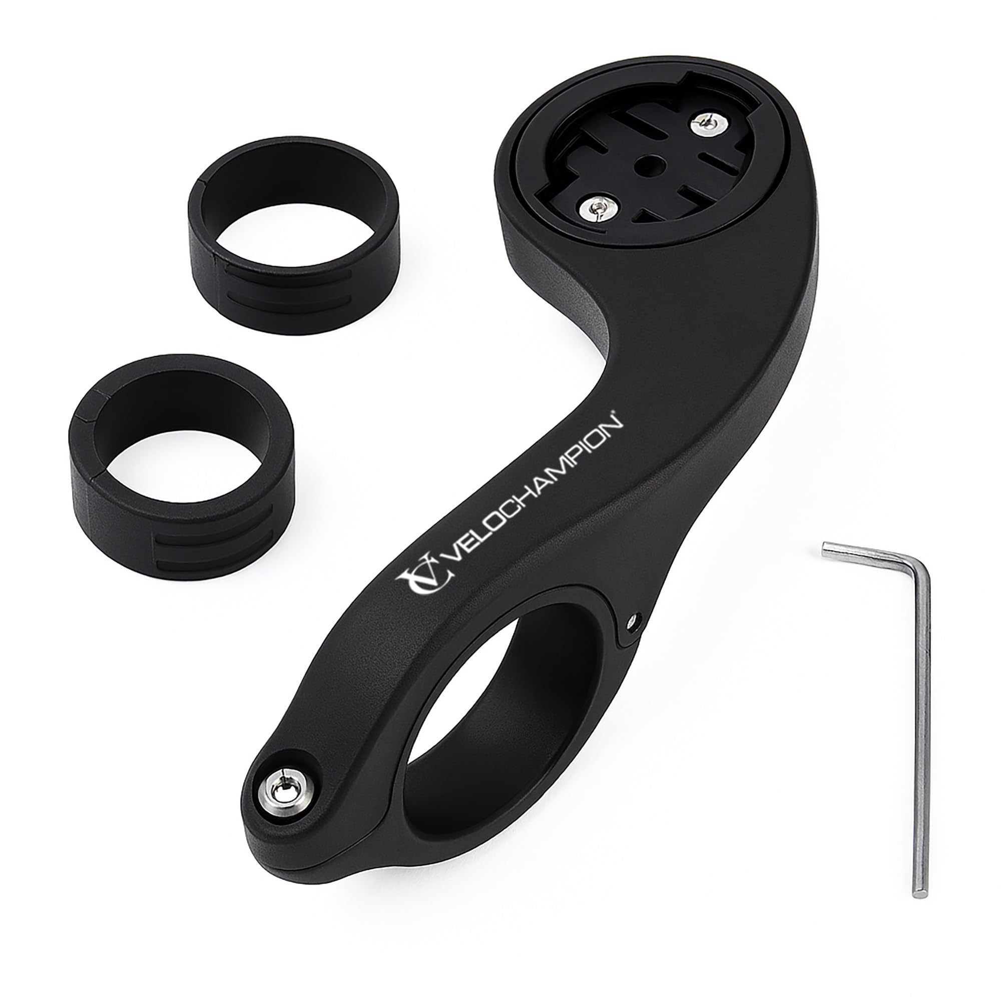 VeloChampion Out Front Bike Handlebar Mount Compatible with Garmin or Wahoo Bicycle GPS Computers. Fits Handlebar Widths 25.4-35mm (Garmin Mount)