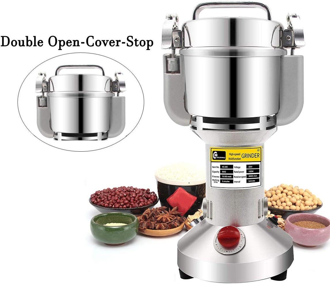 CGOLDENWALL Electric Cereal Grain Grinder 300g Herb Spice Mill