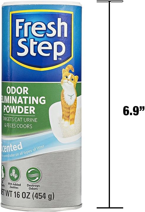 Fresh Step Cat Litter Box Odor Eliminating Powder | Cat Deodorizer For Litter Box, 16 Ounces: Pet Supplies
