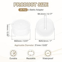 PATIKIL Bottle Adapter 0.91"/22mm, 25 Pcs Press in