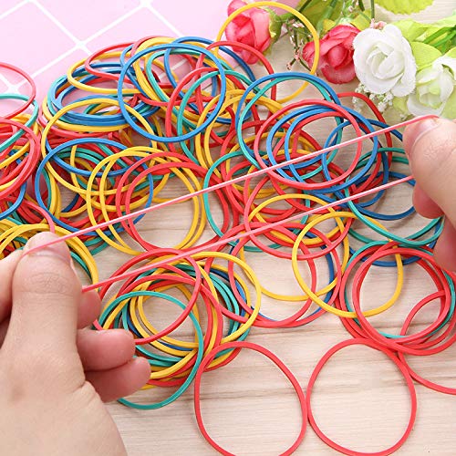 200pcs 38mm(1.5in) Multi Color Rubber Bands Elastics Bands Sturdy Rubber Bands for Home or Office use