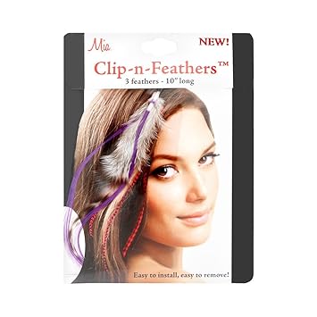 Amazon Com Mia Clip N Feathers Hair Feather Purple 1 Ounce