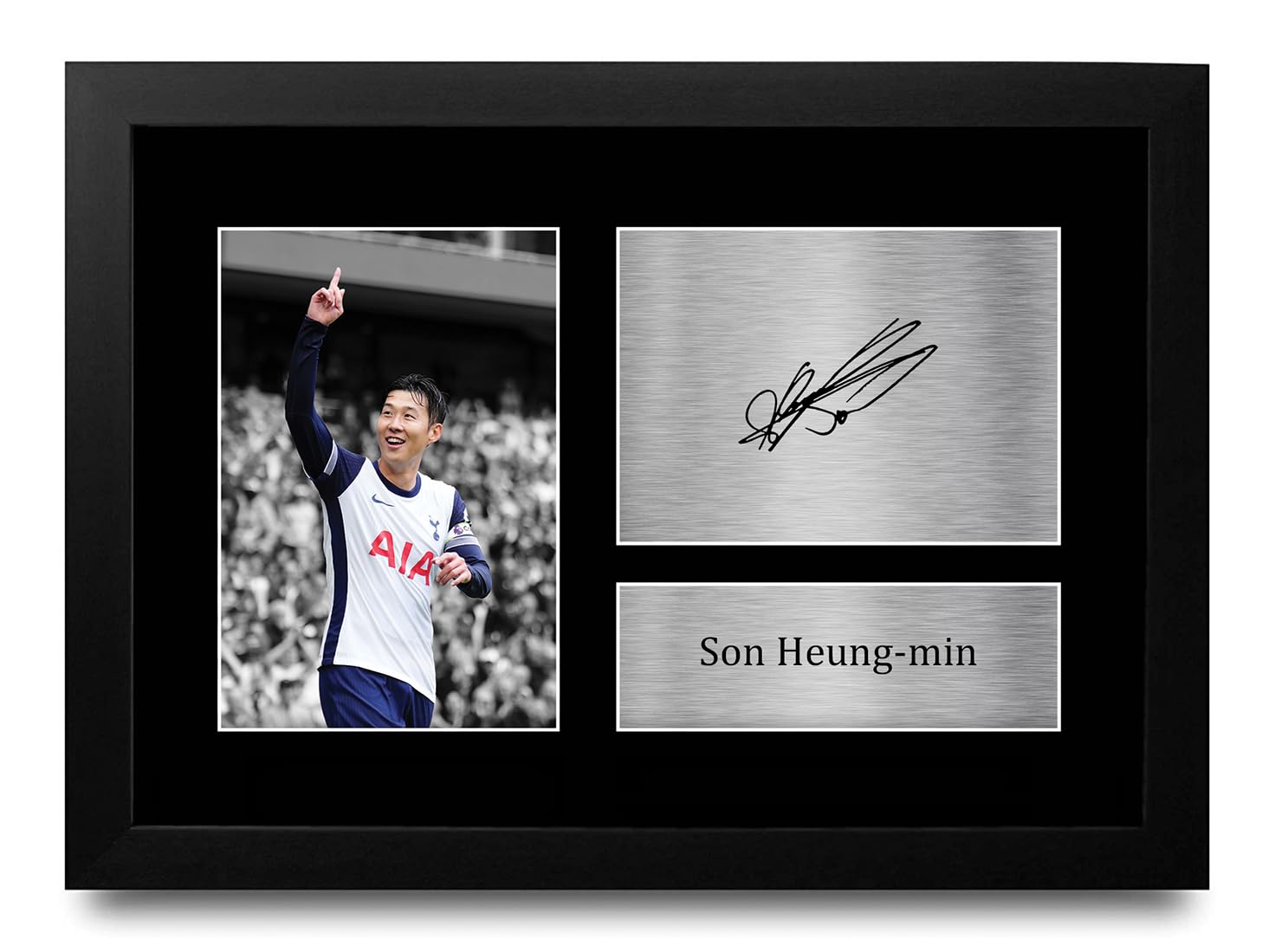 HWC Trading Son Heung-Min Gift Signed FRAMED A4 Printed Autograph Tottenham Hotspurs Gifts Photo Display — image 1
