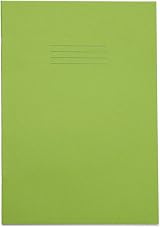 Rhino A4 32 Page 10mm Squares Exercise Book Pack of 10 Light Green view 3