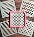 Cookie Stencil Decorating Frame Beginner Kit Set - American Confections - Polkadot, Hearts, Chevron, Stripes, Stars - Set of 6