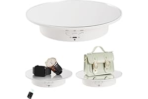 GOHASPW Rotating Display Stand Turntable Stand White Spinning Stand for Product Shows with Telecontroller