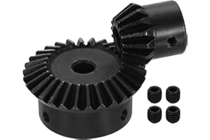 uxcell 2Pcs Tapered Bevel Gears Set, 1.5 Mod 1:2 (15T/30T) Harden Steel Straight Bevel Gear, 90 Degree Steering Motor Gears, 