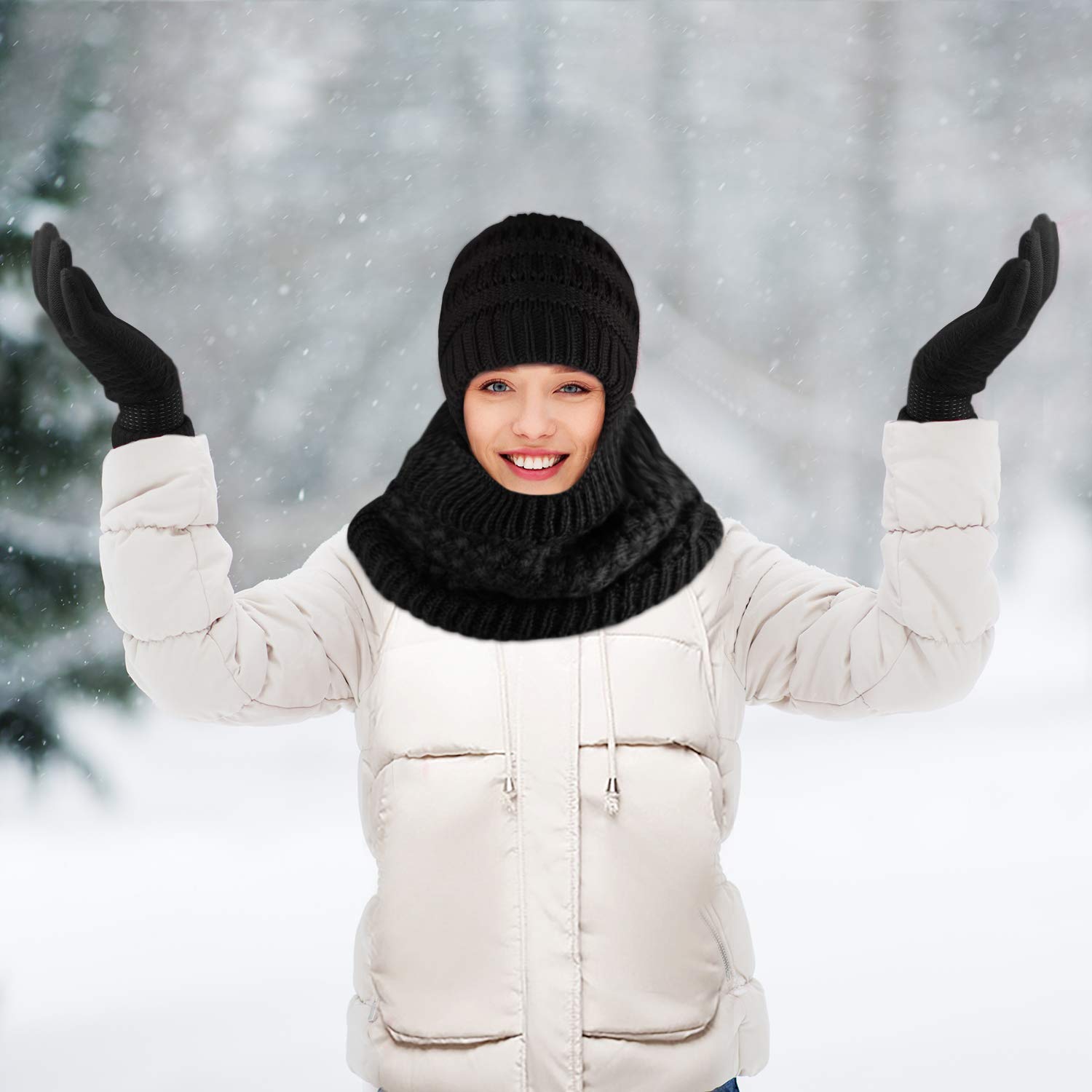 FEPITO 4 Piezas de Gorros de Invierno para Mujer con ...