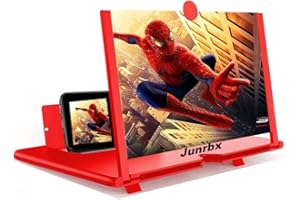 JUNRBX 12" Screen Magnifier Amplifier, Generation of Mmobile Mobile Phone Holder Screen Magnifier, for Watching Movies, Videos, Etc. The Best Choice for Gifts (Red)
