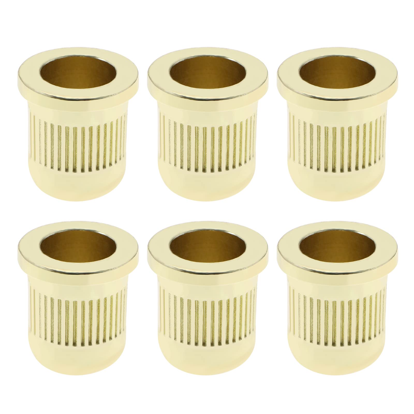 Create idea 6PCS Guitar String Ferrules Through Body String Caps Metal Mounting Buckle Bushing for Electric Guitar and Bass Musical Instruments Accessories Gold
