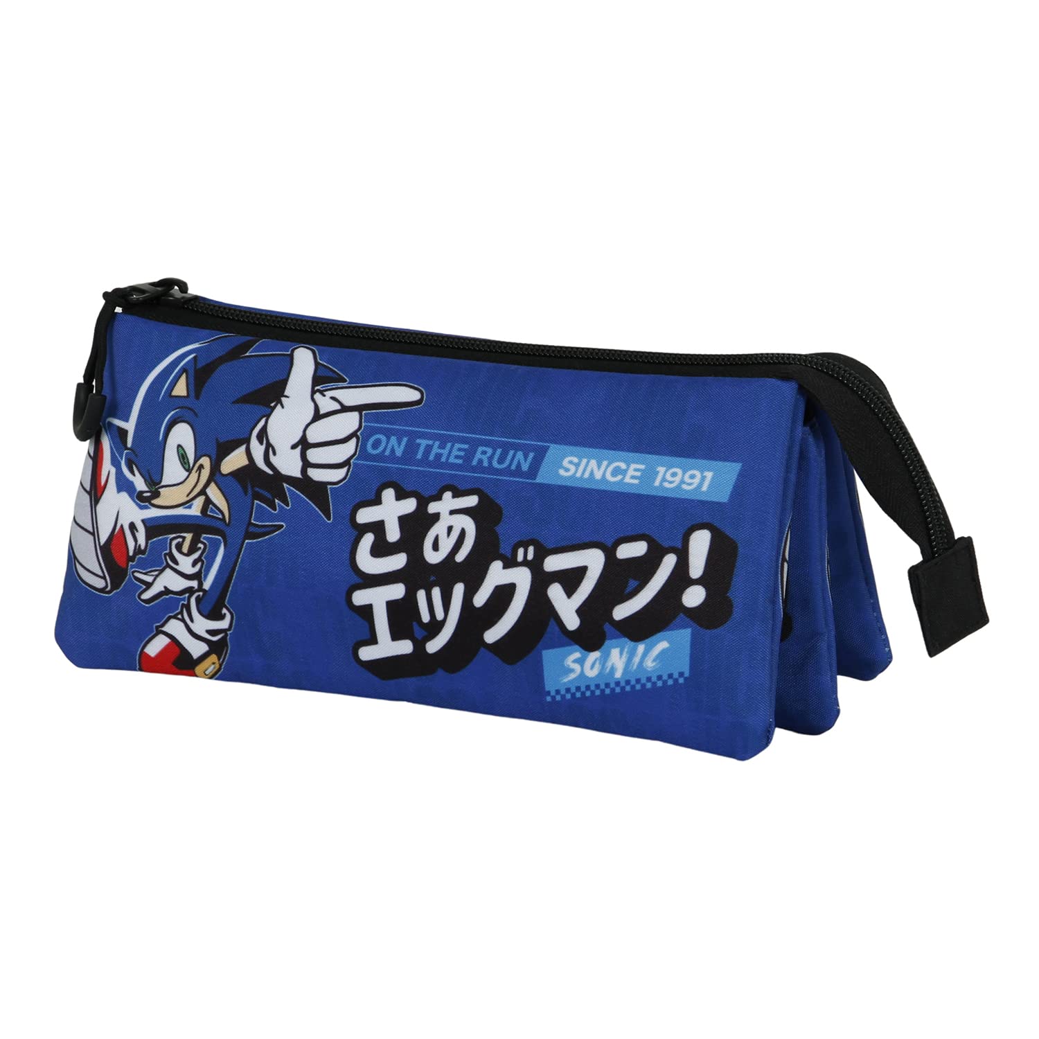 Sonic The Hedgehog - SEGA Sega-Sonic On the Run-FAN Triple Pencil Case 2.0, Blue, 23 x 11 cm