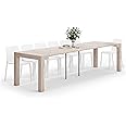 Mobili Fiver, First, Extendable Console Table 17.7(120) x35.4 in, Pearled Elm, for 4-14 People, Space Saving Dining Table, Italian Furniture