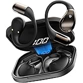 Conyat Open-Ear Headphones, Bluetooth 6.0 Wireless Earbuds Powerful Sound, 40H Open Ear Earbuds with ENC Mic, Adjustable Ear Hooks/IP7 Waterproof/Ultra-Comfort Earphones for Workouts/Running, Black