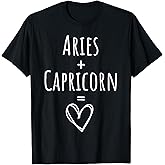 Aries and Capricorn Couple Matching Zodiac Sign T-Shirt