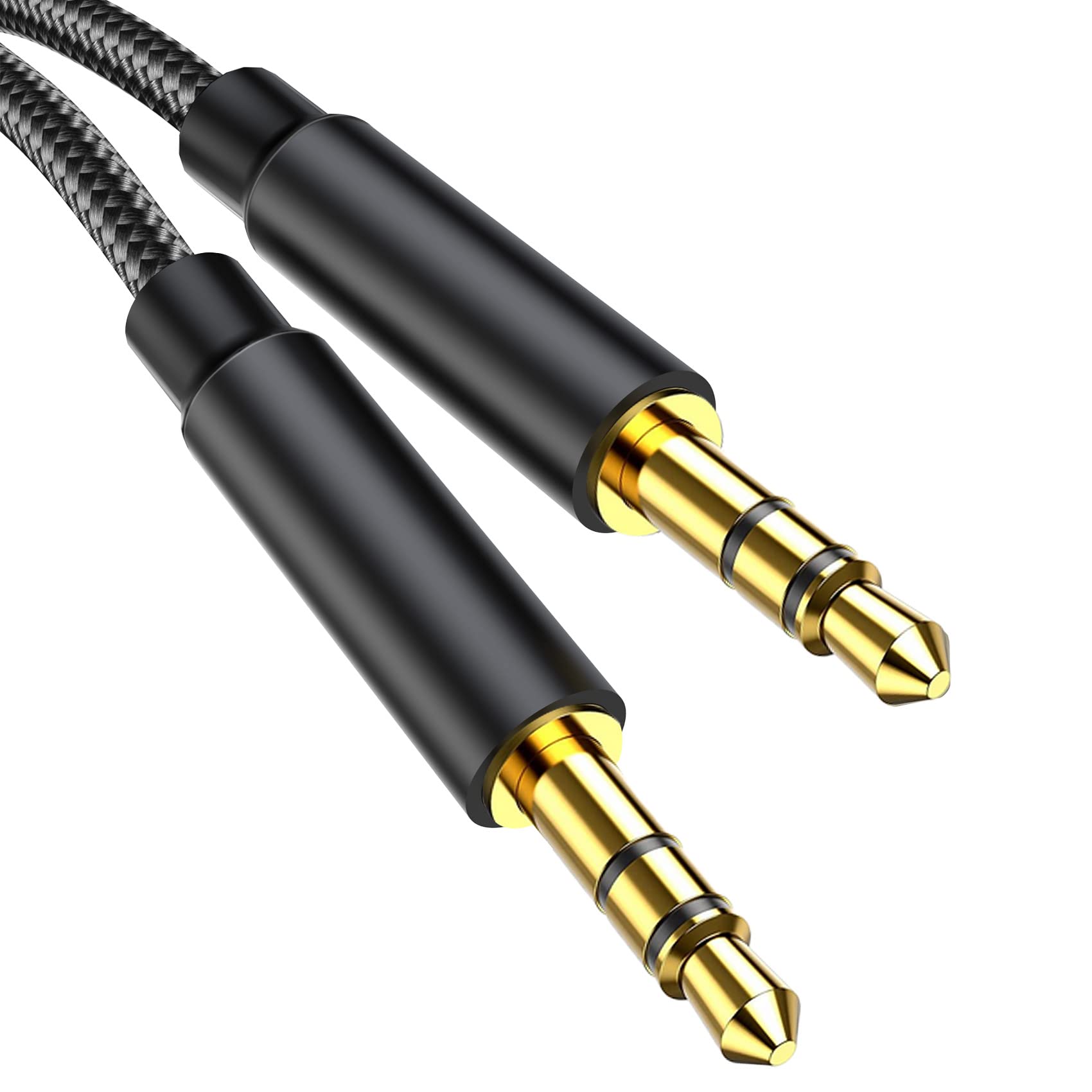 Gulemfy Aux Cable 3.5mm, Audio Jack Cable [1.2M] Stereo Audio, Nylon Braided Metal Connector Compatible with Car Smartphone Headphones Tablet Speaker