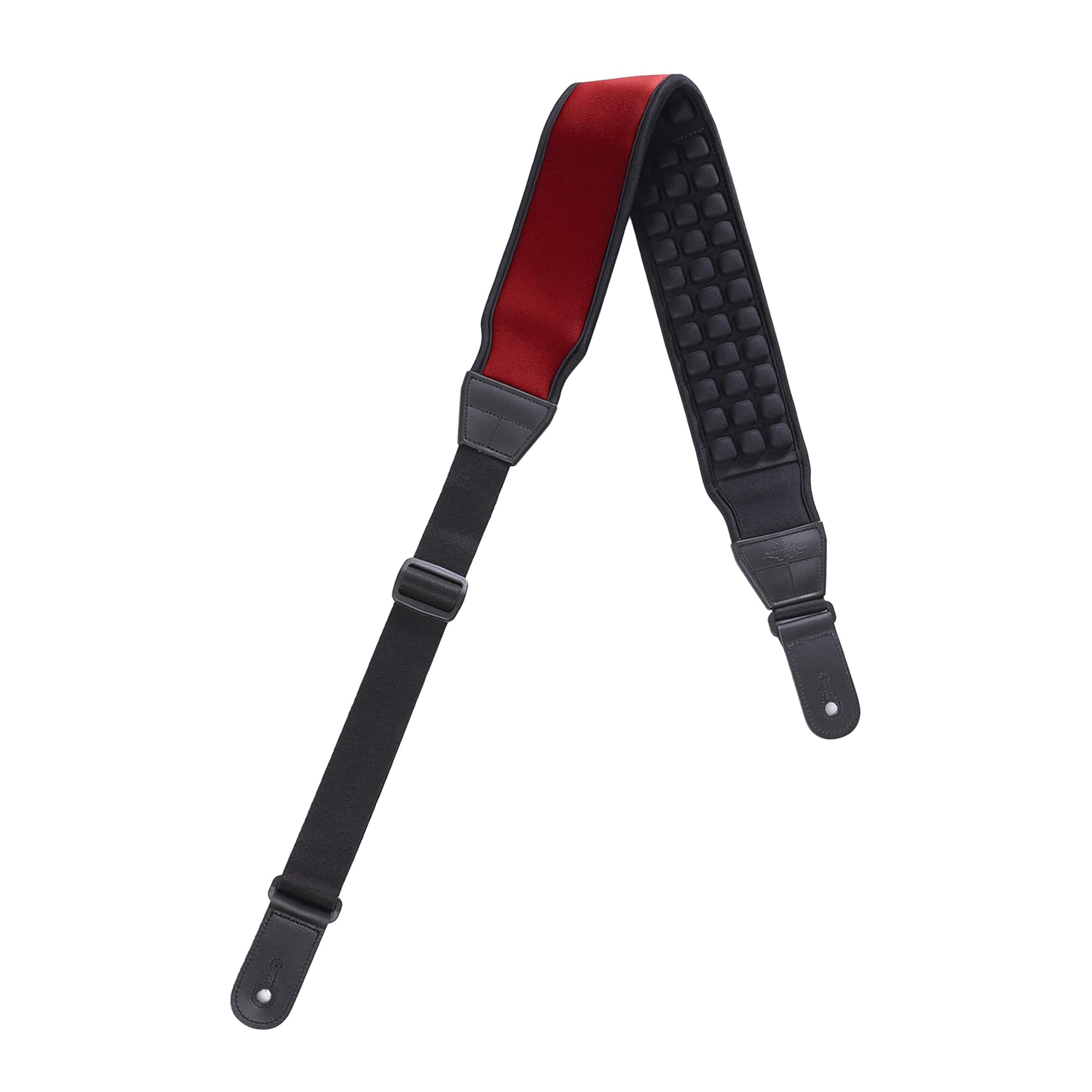 KLIQ Music Gear AirCell Guitar Strap for Bass & Electric Guitar with 3" Wide Neoprene Pad and Adjustable Length (Regular, Red)