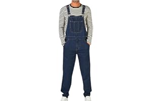 Men's Denim Overalls 2026 Summer Loose Fit Bib Overalls Vintage Straight Leg Dungarees Multi-Pocket Workwear