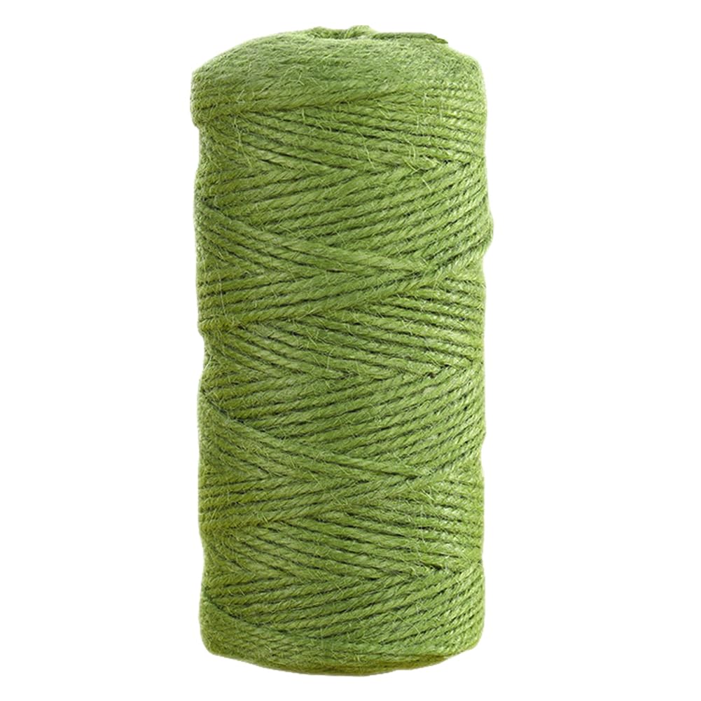 JeogYong Jute Twine String 2mm x 100m Natural Coloured Jute String 3-ply Garden Twine Kitchen Cord Thick Jute Rope for Decoration Floristry, DIY Arts & Crafts, Bundling, Wrapping Gifts (Army Green)