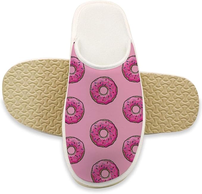 House Slippers pink donuts Memory Foam Indoor Home Slippers